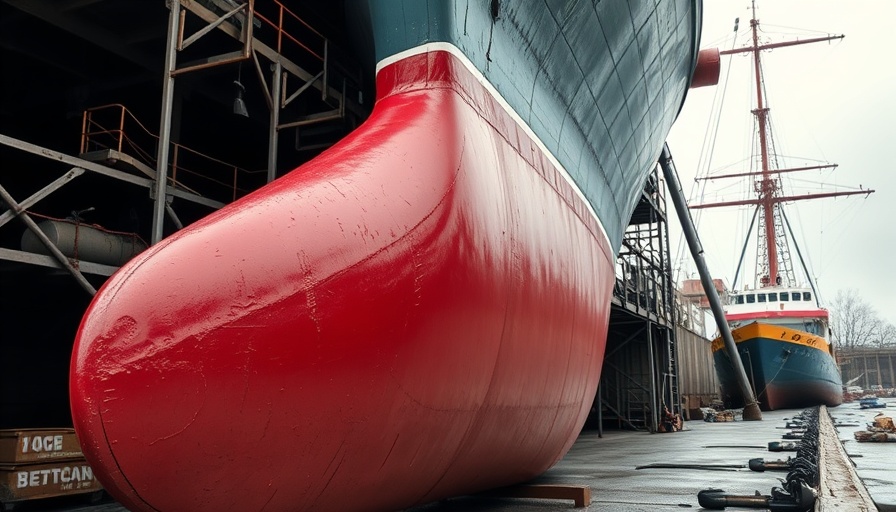 Ecoshield against cavitation damage on ship rudder in shipyard.