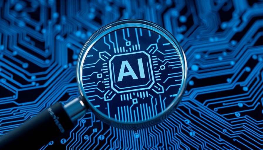 Magnifying glass on AI chip in a digital circuit, SEO strategies in AI search.