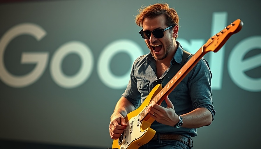 Impact of Meta Descriptions on SEO: Guitarist in front of Google logo.