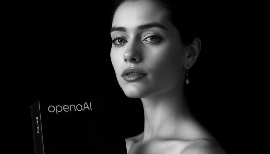 Monochrome portrait with OpenAI book cover beside