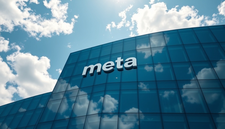 Meta logo on glass building reflecting sky, latest tech news