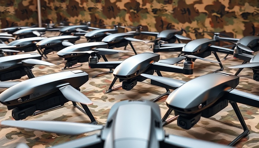 Ukraine-made UAVs displayed on a table, showcasing advanced technology.