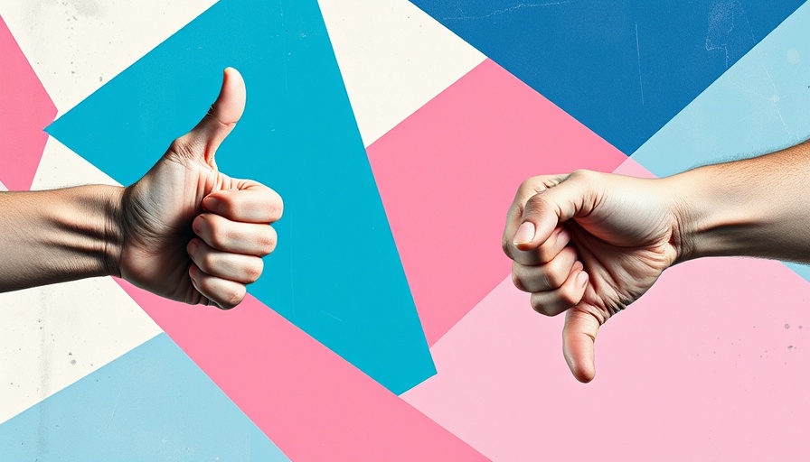 Collage of thumbs up and down showing advertising strategy ideas.