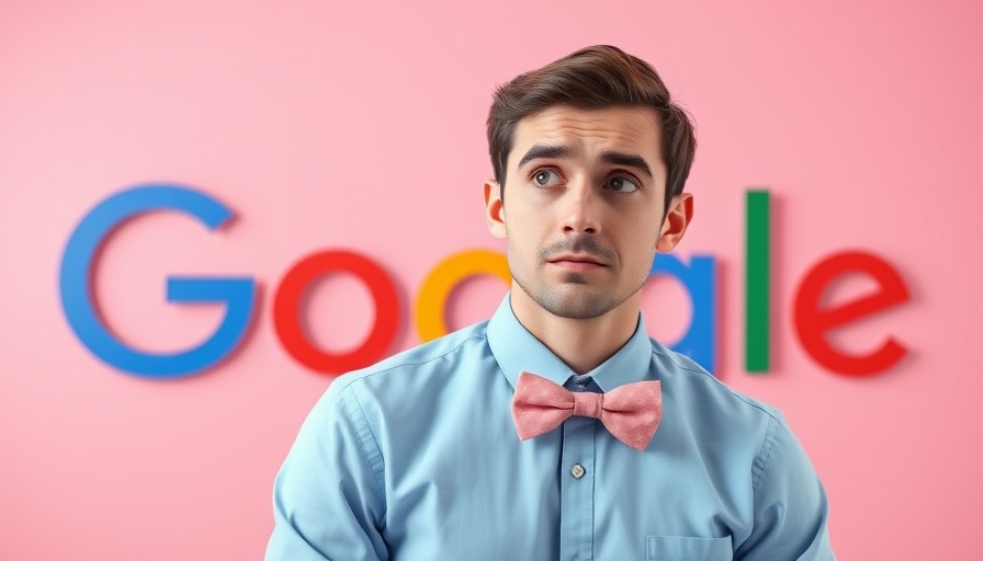 Man with puzzled look in front of Google logo, programmatic SEO recovery concept.