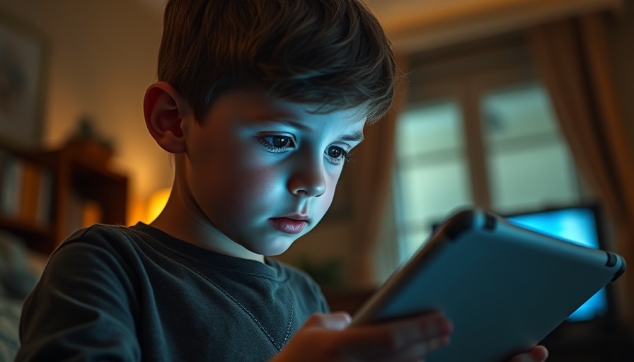 Child using tablet, related to UK online age check regulations.