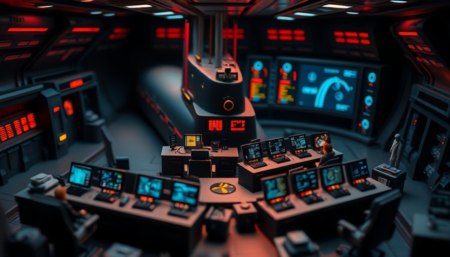 Detailed scale model of HAVELSAN submarine combat system exhibit.
