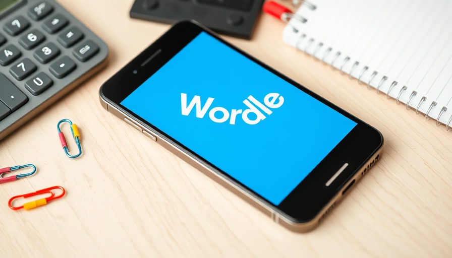 Wordle tips and hints with smartphone among office supplies.