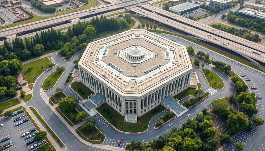 Pentagon building aerial view, civilian workforce reduction context.