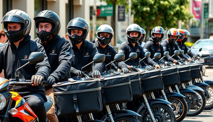 Chowdeck delivery riders lined up on bikes with branded gear.