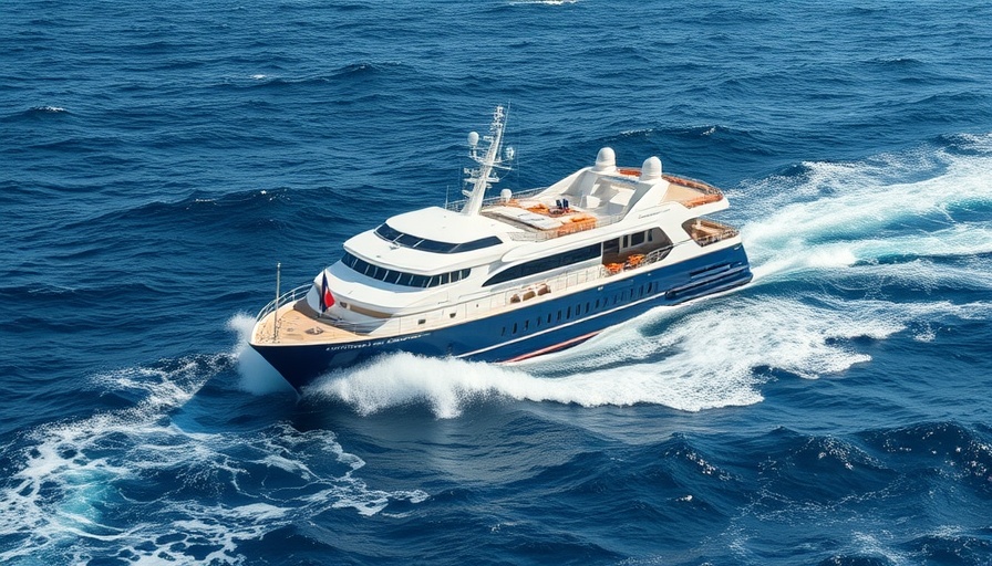 U.S. Coast Guard monitoring a passenger vessel cruising on ocean waves.