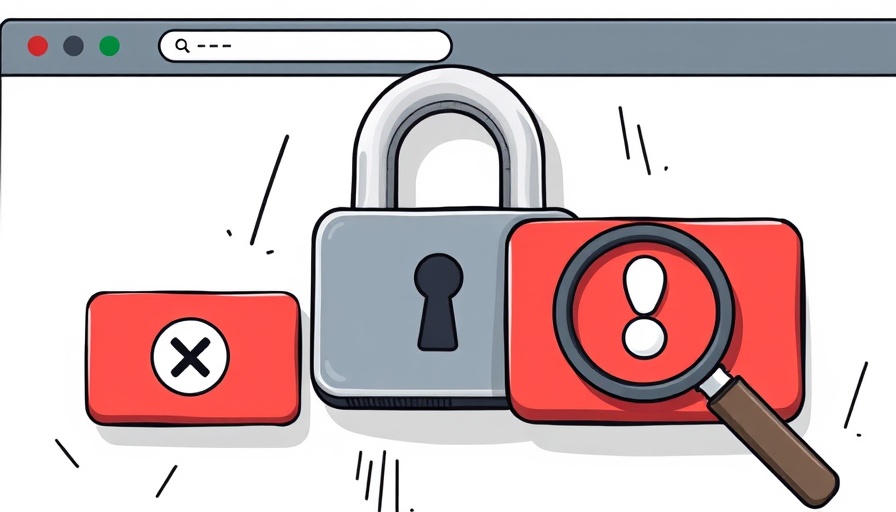 Security graphic with lock symbol and alert for invalid ad traffic reduction.