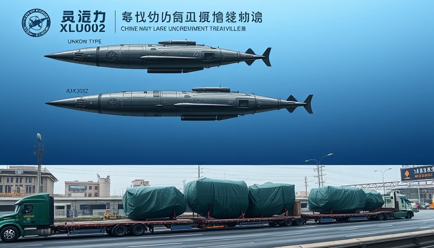 Illustration of China Navy underwater drones in transport scene.