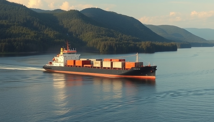 Barge on river depicting inland waterways system benefits.