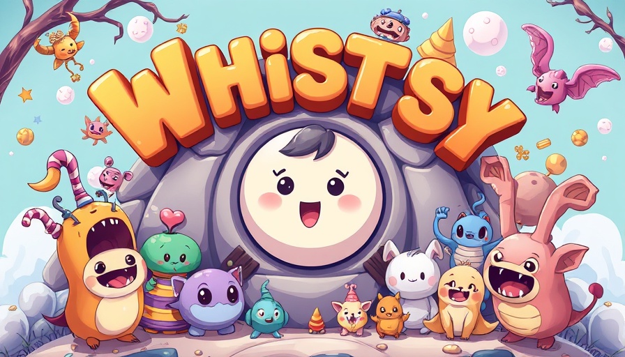 Whimsical poster with fantasy typography and cute characters in pastel tones.