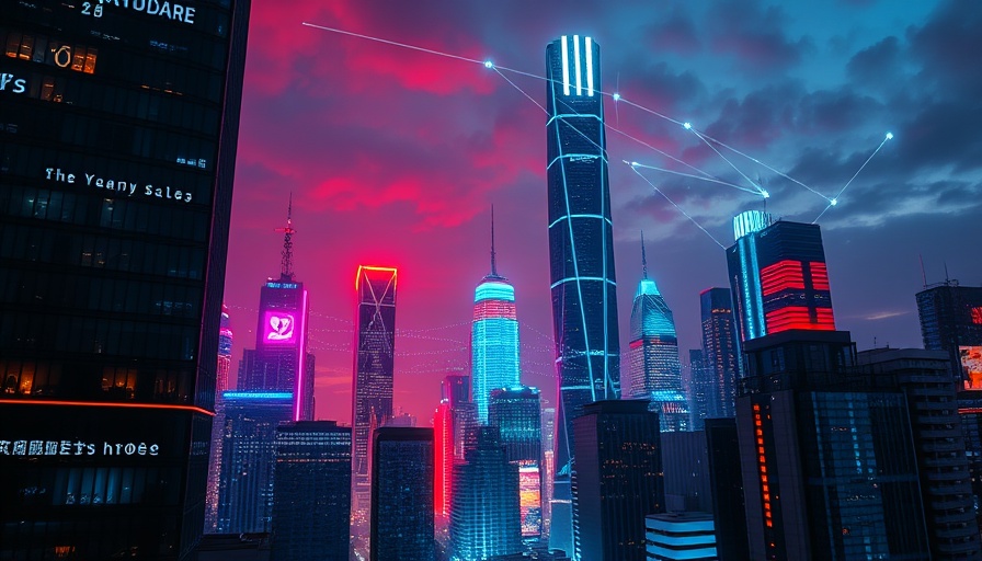 Futuristic cityscape illustrating insurance technology integration.