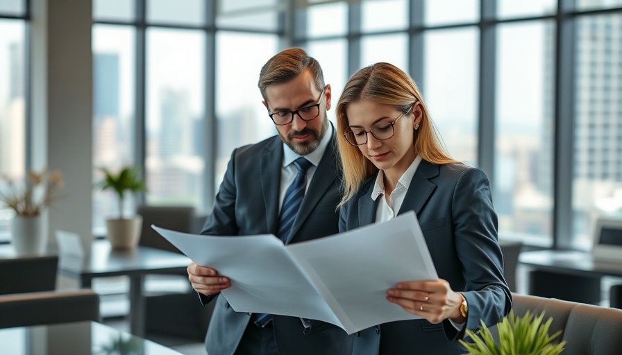 CHROs reviewing buy-side carve-out papers in a modern office setting.