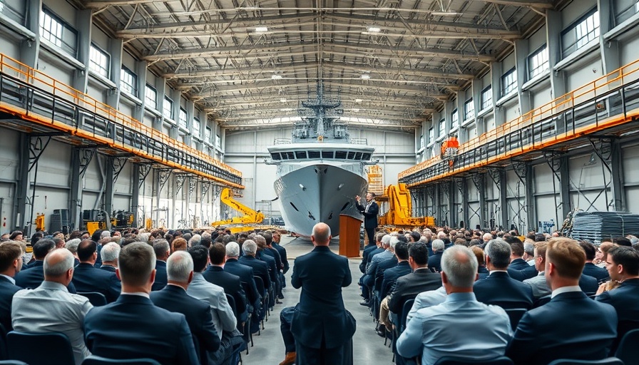 Conference on Arafura-class OPV construction in a large shipyard.