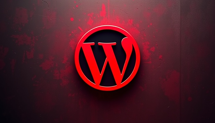 Abstract red WordPress logo symbolizing alert