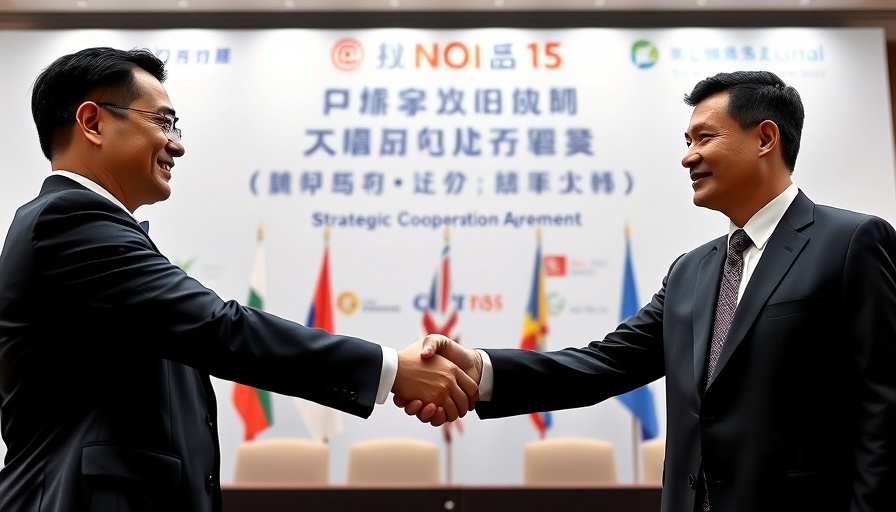 Three professionals shaking hands at Poland defense collaborations agreement.