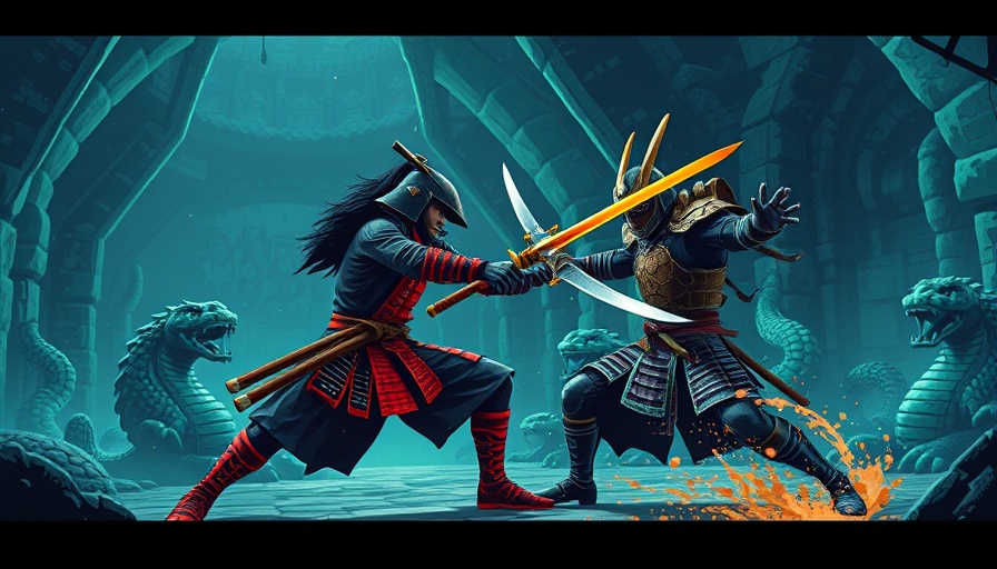 Adventure of Samsara Metroidvania gaming scene with samurai battle.