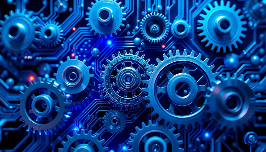Representation of Agilent 4IR transformation with futuristic gears and circuits.