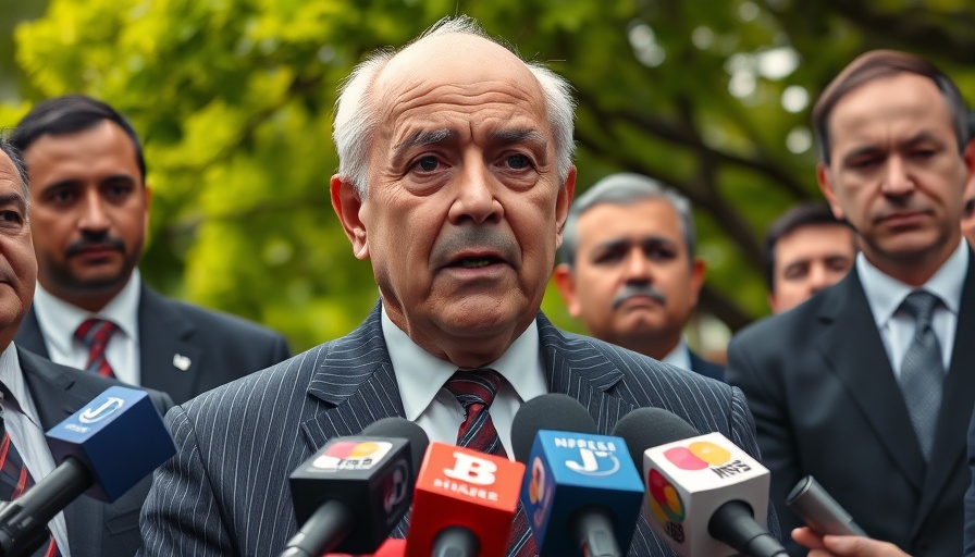 Elderly man in suit speaks to media about Greece FDI frigate acquisition.