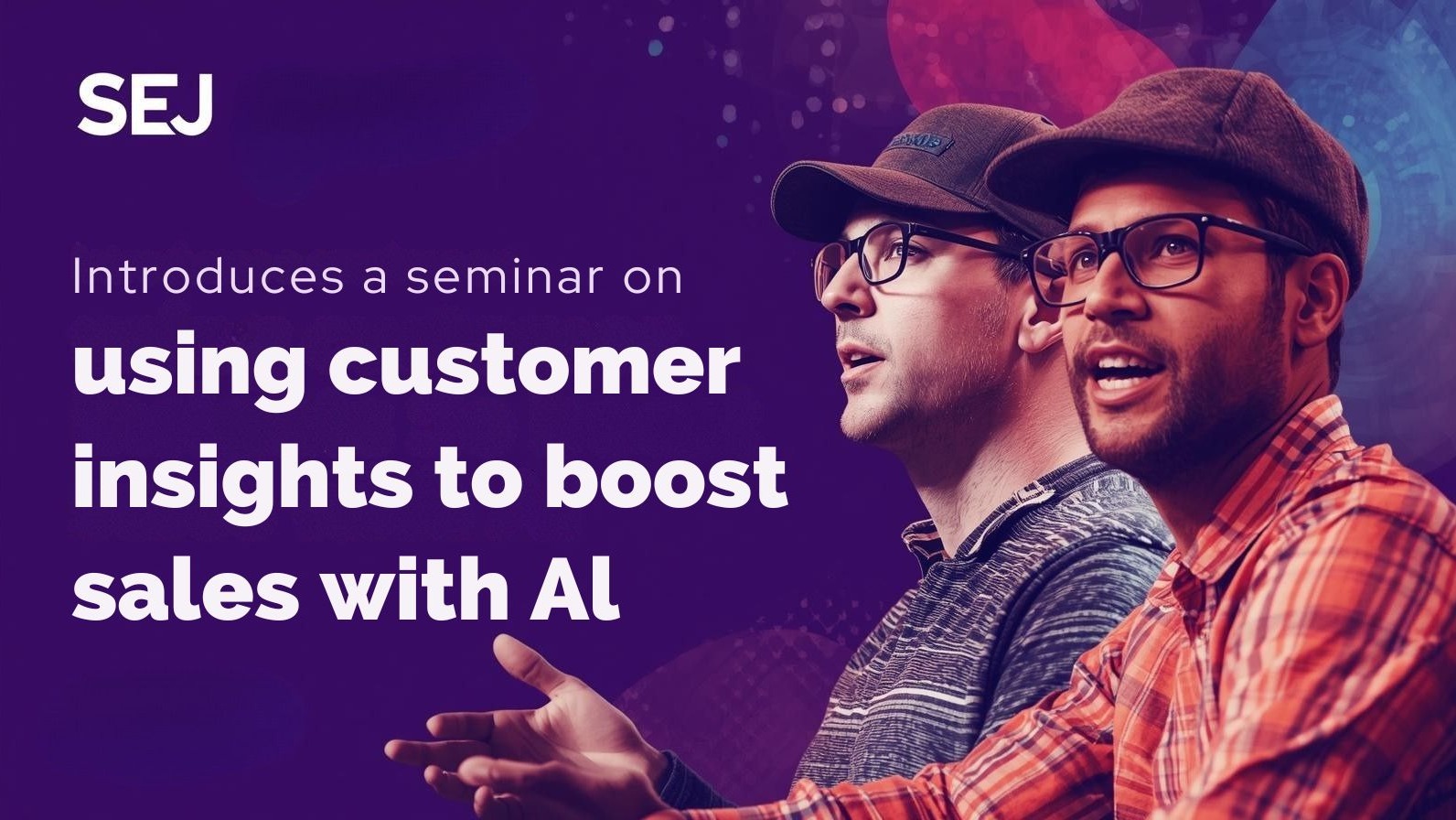 Webinar poster on customer behavior analytics for sales optimization with dynamic design.