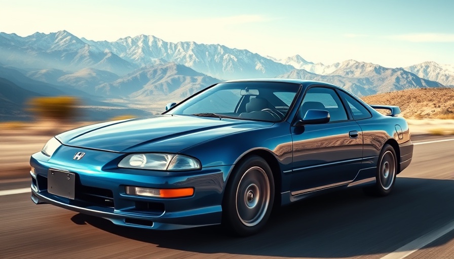 Sleek blue Honda Prelude on scenic mountain road, highlighting its popularity in Japan.