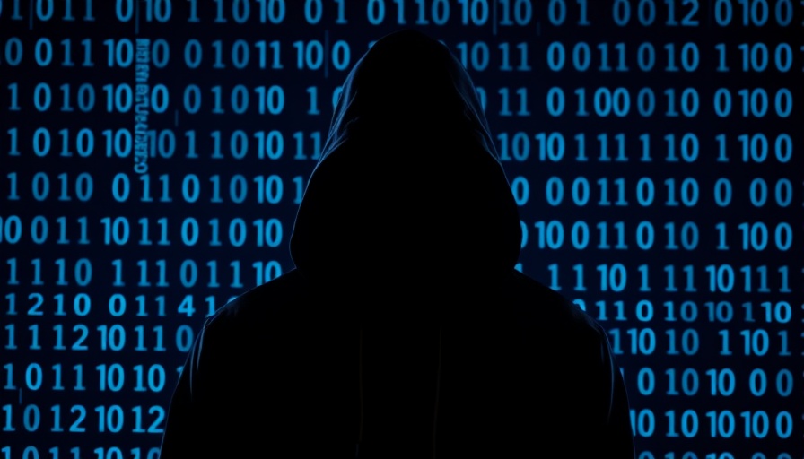 Shadowy figure in code backdrop highlighting real estate news security.