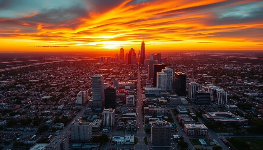 Aerial view of Dallas at sunset showcasing housing market opportunities.