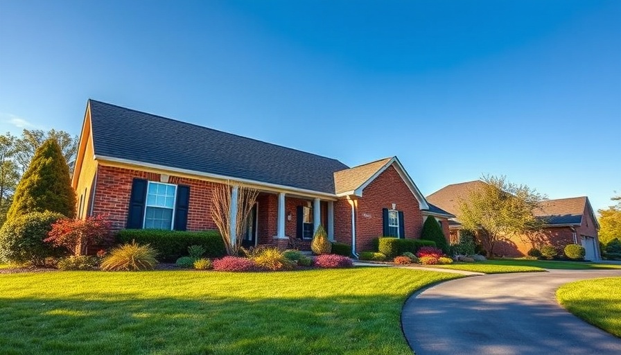 Suburban home with perennial plants enhancing curb appeal.