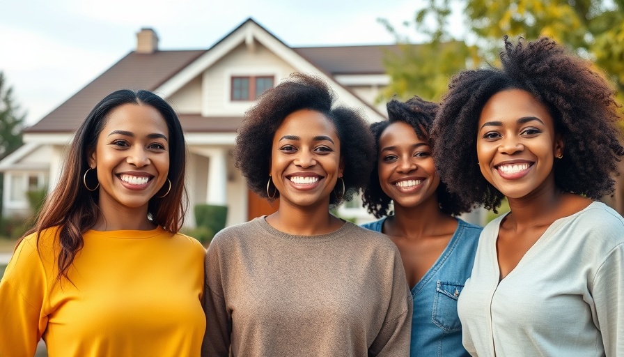 Marketing to Women Homebuyers: diverse women in front of home.