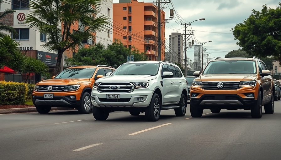 Ford Everest accident scene with SUV and Jaguar F-Type on urban street.