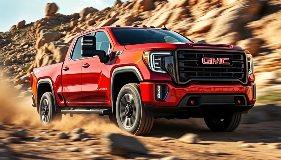2025 GMC Sierra HD truck on rugged terrain.
