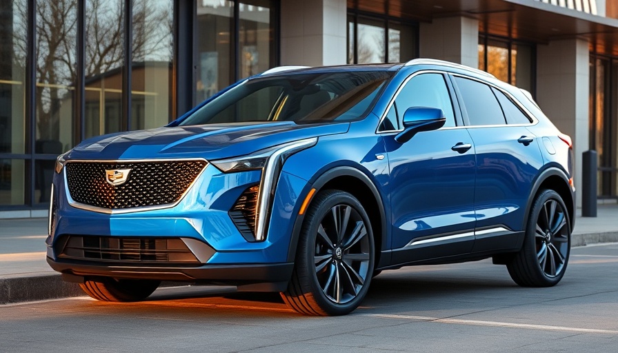2026 Cadillac Vistiq EV discounts - sleek blue electric vehicle parked.