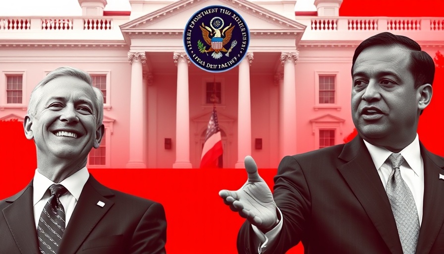 Collage of two men with U.S. government emblem, related to federal housing programs undocumented immigrants.