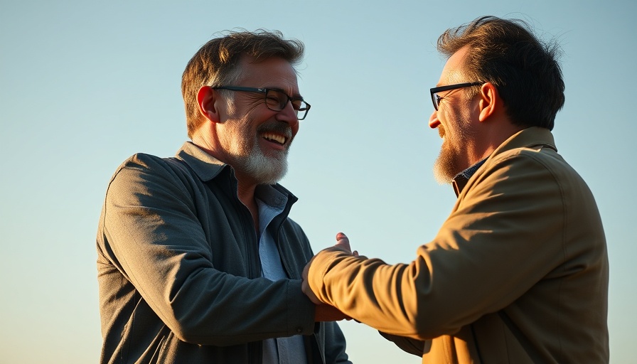 Americans Wouldn’t Drive a Tesla: Two men greeting outdoors.