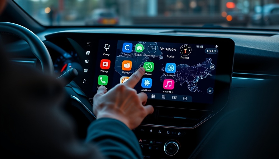Hyundai Pleos Connect infotainment system touchscreen in car interior.
