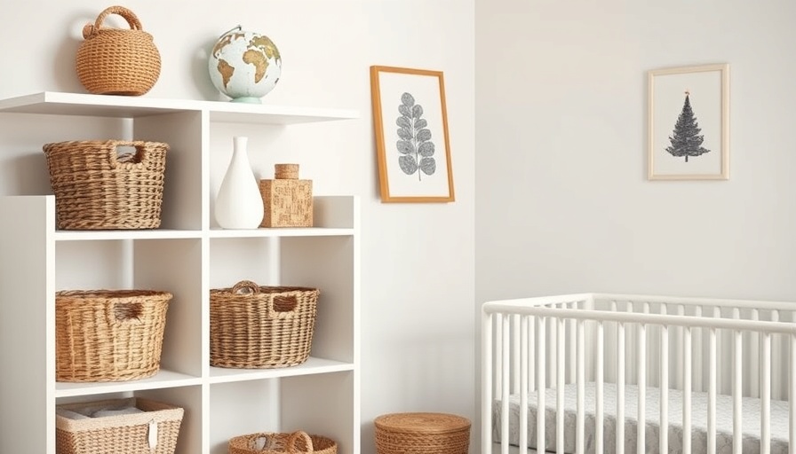 Budget-friendly kids room organization with woven baskets and globe.