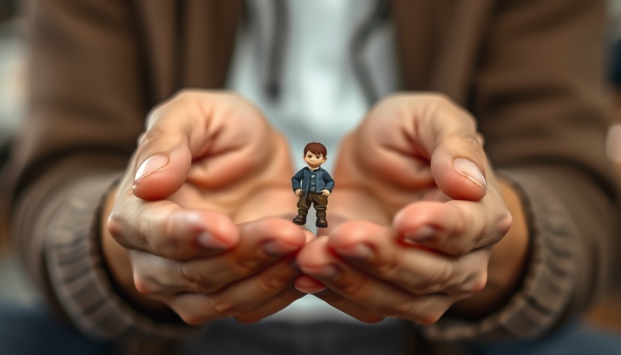 Close-up of hands holding a figurine indoors, detailed view.