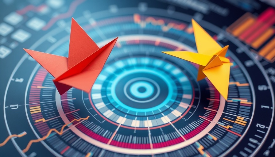 Colorful origami planes over a data chart symbolize changing real estate market.
