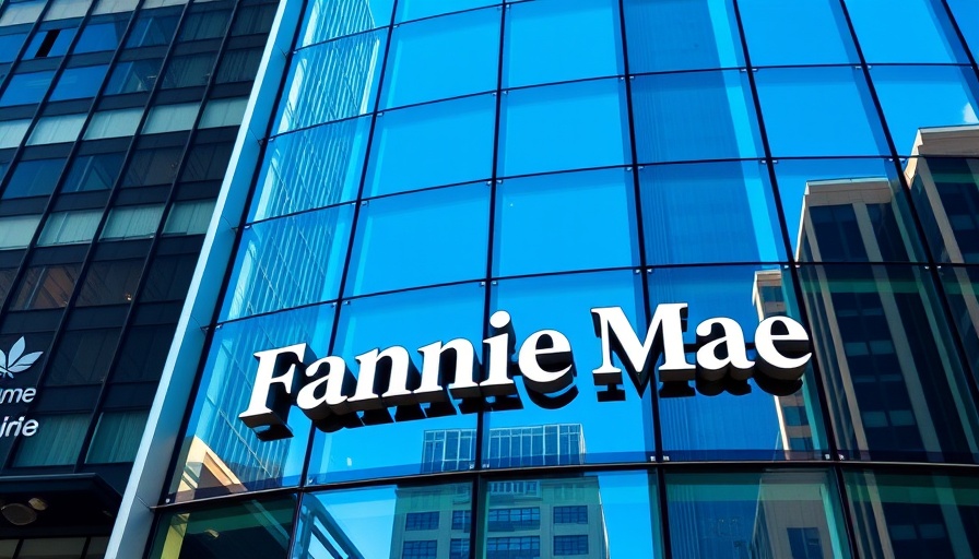 Fannie Mae building reflects blue sky, corporate facade image.