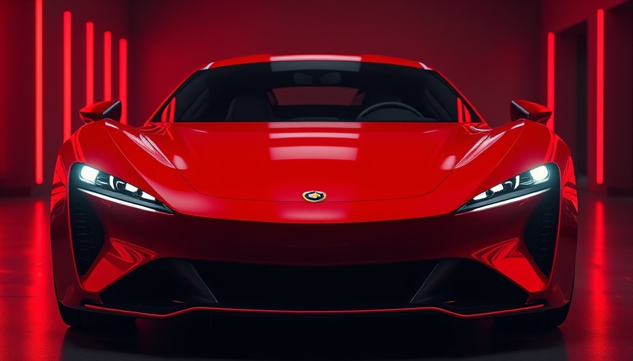 Sleek modern Chinese car in red with dramatic lighting, highlighting Chinese car imports.