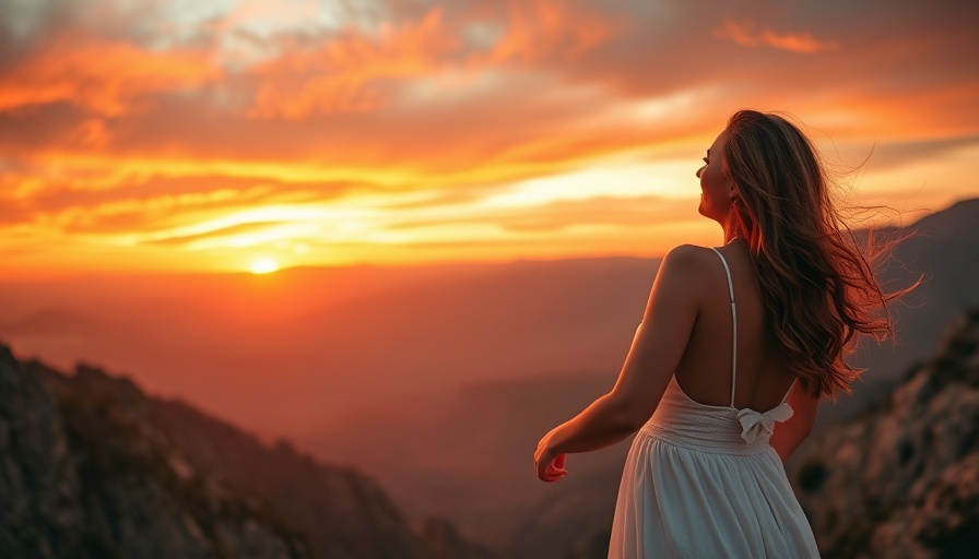 Joyful woman embracing sunrise over mountains representing strategies for success in real estate.