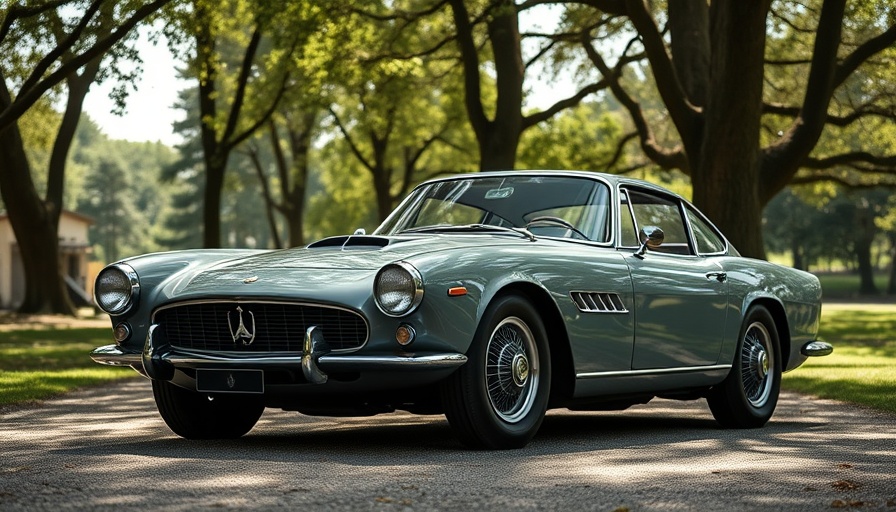 One-of-one Maserati 3500 GT in a serene park setting, vintage elegance.