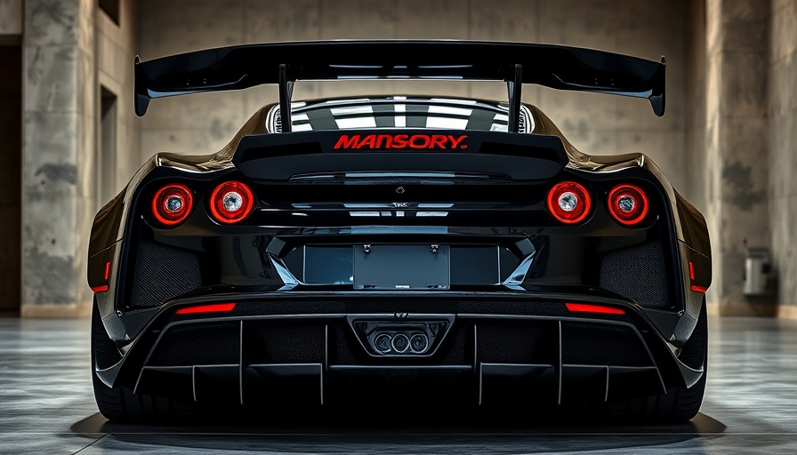 Mansory Purosangue modifications, rear view in showroom.