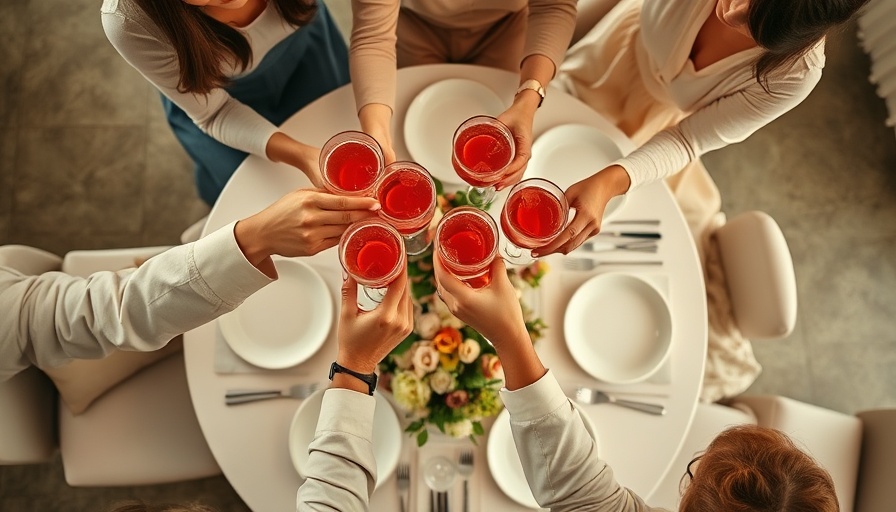 Elegant bridal shower toast with rose drinks at home gathering.