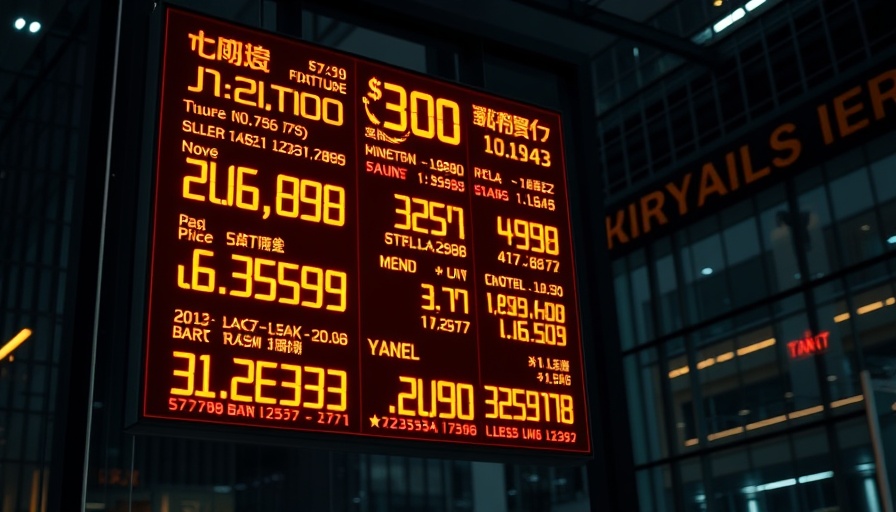 Illuminated stock ticker showing numbers, depicting Offerpad stock delisting risk.