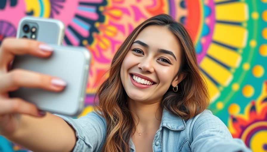 Smiling young woman taking a vibrant selfie, trending Instagram Reel examples.