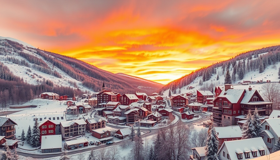 Snowy mountain town bustling at sunset, relating to Utah MLS Clear Cooperation Enforcement.